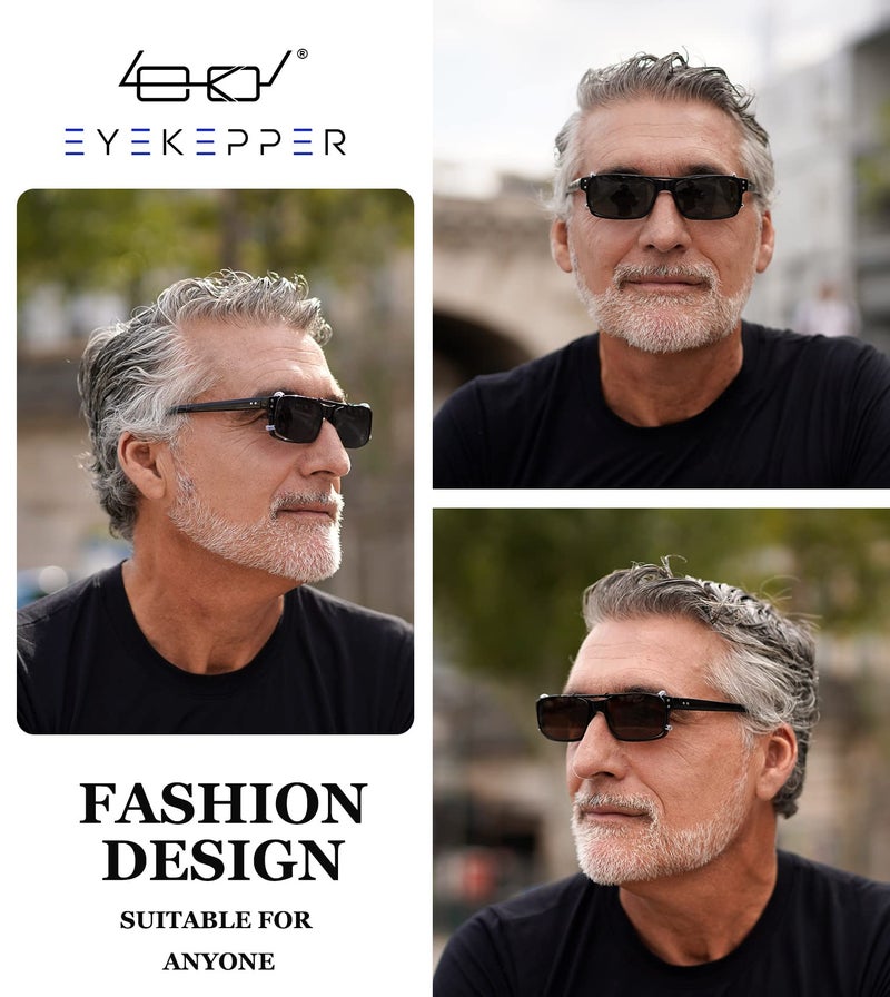 Eyekepper 3-pack Polarized Clip on Sunglasses With Spring Draw Bar Grey/Brown/G15 Lens 54 * 34MM - Image 2
